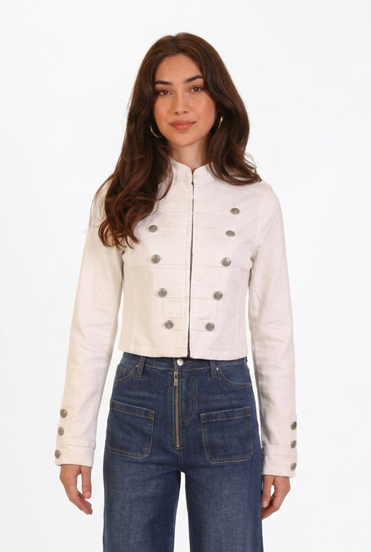 Jacket Napoleón mezclilla blanca
