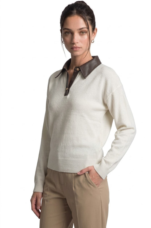 Suéter tipo polo