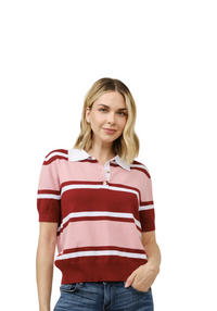 Playera rayas con cuello polo